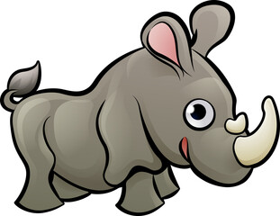 A rhino safari animals cartoon character