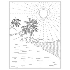 Summer Beach Coloring Pages And Symbols