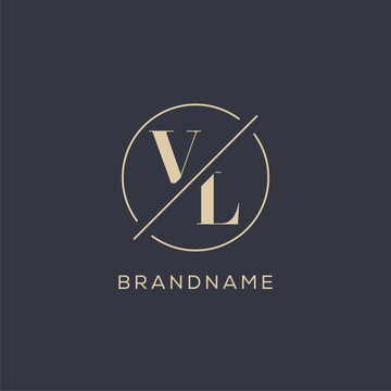 Premium Vector  Letter nl or vl monogram logo with business card design
