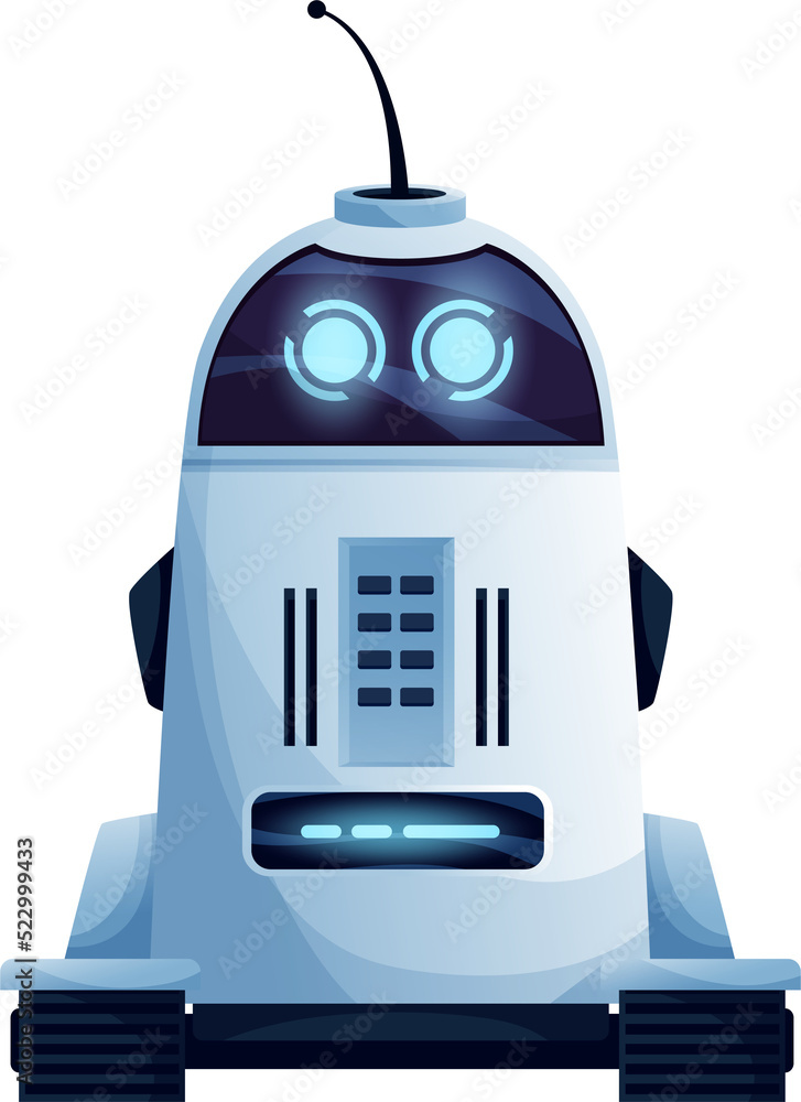 Poster cartoon robot isolated vector cyborg character