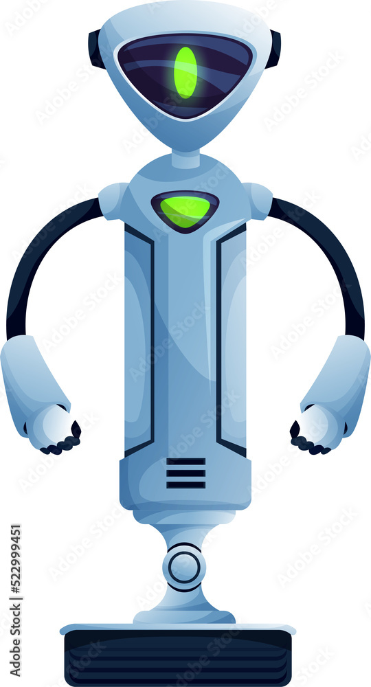 Poster cartoon robot isolated vector cyborg character