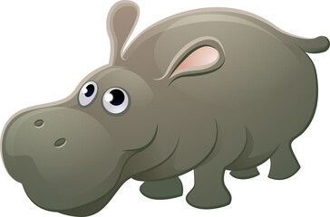 A cute hippo hippopotamus animal cartoon character mascot