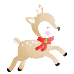 Obraz premium reindeer with christmas tree