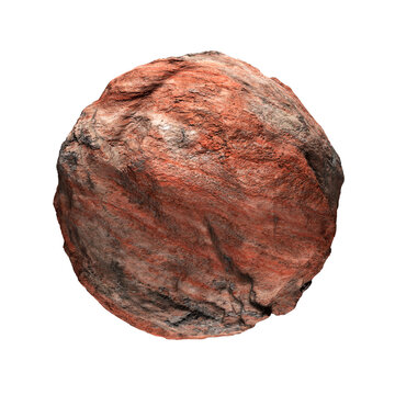 Salt Mine Rock Red Planet Mineral Isolated on Transparent Background