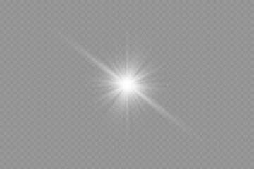 Dazzling flash. Bright Star. Magic dust. Brilliant vector. Bright sun. Glare. shining beam. Rash.