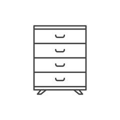 Chest of drawers. Vector icon