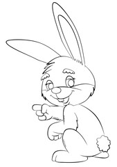 The bunny. Element for coloring page. Cartoon style.