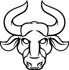 Astrology horoscope zodiac signs, circular Taurus bull symbol