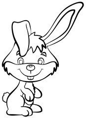 The bunny. Element for coloring page. Cartoon style.