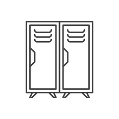 School lockers vector icon black.