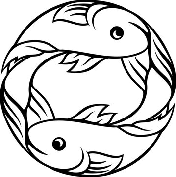 A Pisces fish horoscope astrology zodiac sign symbol