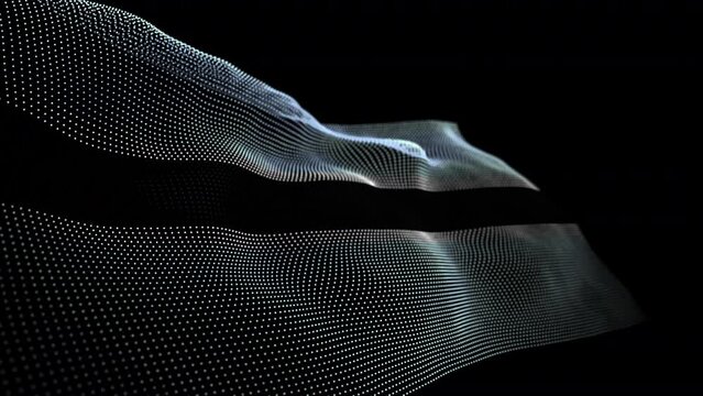 Seamless looping animated digital flag of Botswana overlay rendered of points in 4K resolution including luma matte