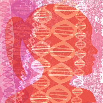 Young girl and genetics