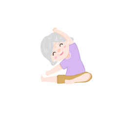 Old woman exercise, health of the elderly