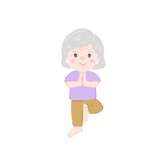 Old woman exercise, health of the elderly