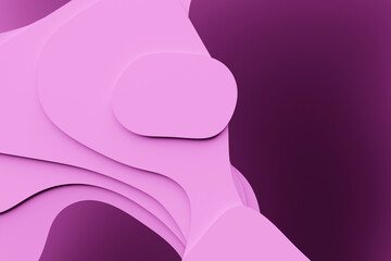 Abstract surface background with various  pink   lines. 3D rendering