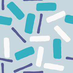 Geometric seamless abstract pattern with repeating rectangles and squares. Colourful ethnic composition style design for print, backdrop, background, textile, fabric products, wrapping and wall paper.