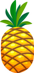 Pineapple tropical fruit isolated cartoon ananas