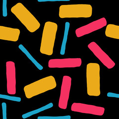 Geometric seamless abstract pattern with repeating rectangles and squares. Colourful ethnic composition style design for print, backdrop, background, textile, fabric products, wrapping and wall paper.