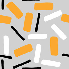 Geometric seamless abstract pattern with repeating rectangles and squares. Colourful ethnic composition style design for print, backdrop, background, textile, fabric products, wrapping and wall paper.