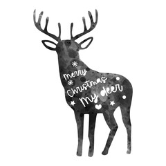 christmas decoration, greeting card with reindeer 