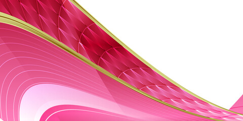 Abstract pink background with gold lines design