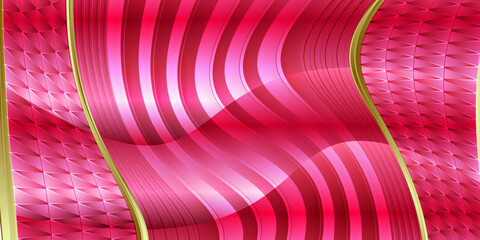 Fototapeta premium Abstract pink background with gold lines design