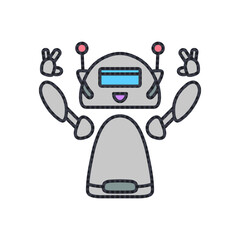 Fototapeta premium robot technology with business work