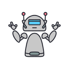 Fototapeta premium robot technology with business work
