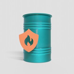 Energy resources and fire safety in the modern world. 3d rendering.