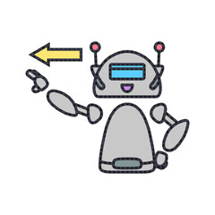 Fototapeta premium robot technology with business work