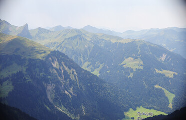 Naklejka premium Panorama of Alps opening from Fellhorn peak, Bavaria, Germany