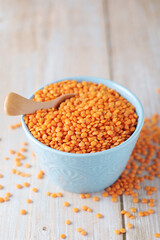 Red dry lentils ready for cooking