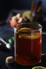 Black tea with lemon and honey