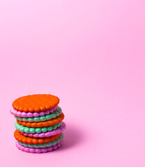  Creative concept food photo with painted cookies.