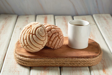 Obraz na płótnie Canvas Conchas sweet bread traditional bakery of Mexico