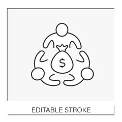  Cooperation line icon. Business. Financial literacy.Teamwork. Team concept. Isolated vector illustration. Editable stroke
