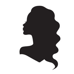 silhouette of a person. black silhouette of a girl. beauty saloon. shadow of a woman. hairdresser. pretty haircut. vector illustration