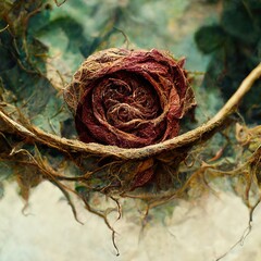 Picture of dried rose with dried vines