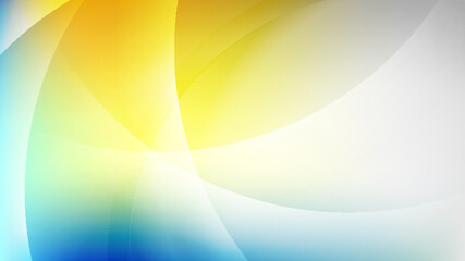 Blue yellow blurred smooth glossy waves abstract background. Vector design