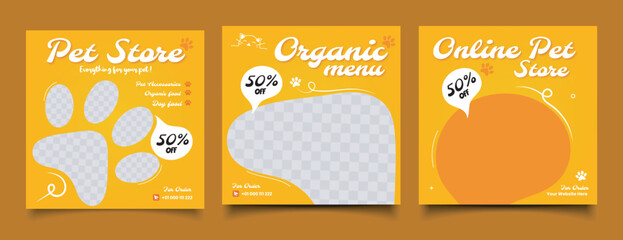 Pet shop promotion social media instagram post template