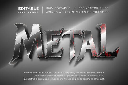 silver metal texture movie title editable text effects