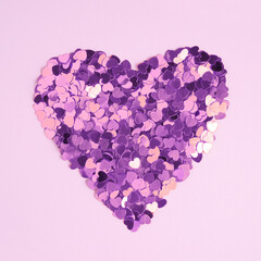  Creative concept holiday Valentines day photo with decorative hearts.