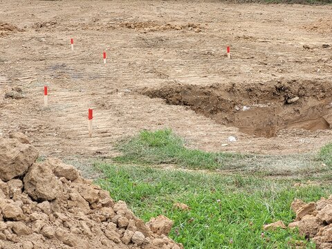 Geodetic marking of the building plot