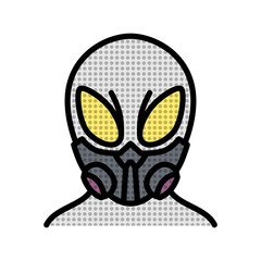 flat alien invasion human icon