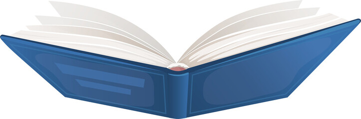 Open textbook book in hard cover with blank pages