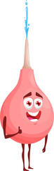Clyster squeeze bulb isolated cartoon character