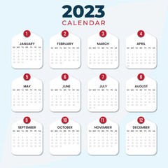 Wall calendar 2023 design, Flat 2023 calendar template,Minimalist inspirational photos monthy nature calendar	