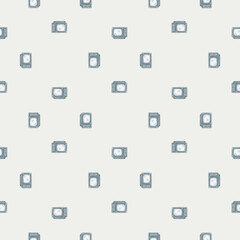 Retro TV engraved seamless pattern. Vintage television media equipment in hand drawn style.