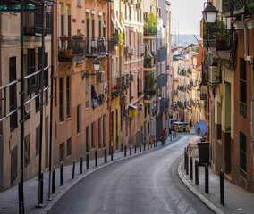 Fototapeta premium Curvy street buildings in the city